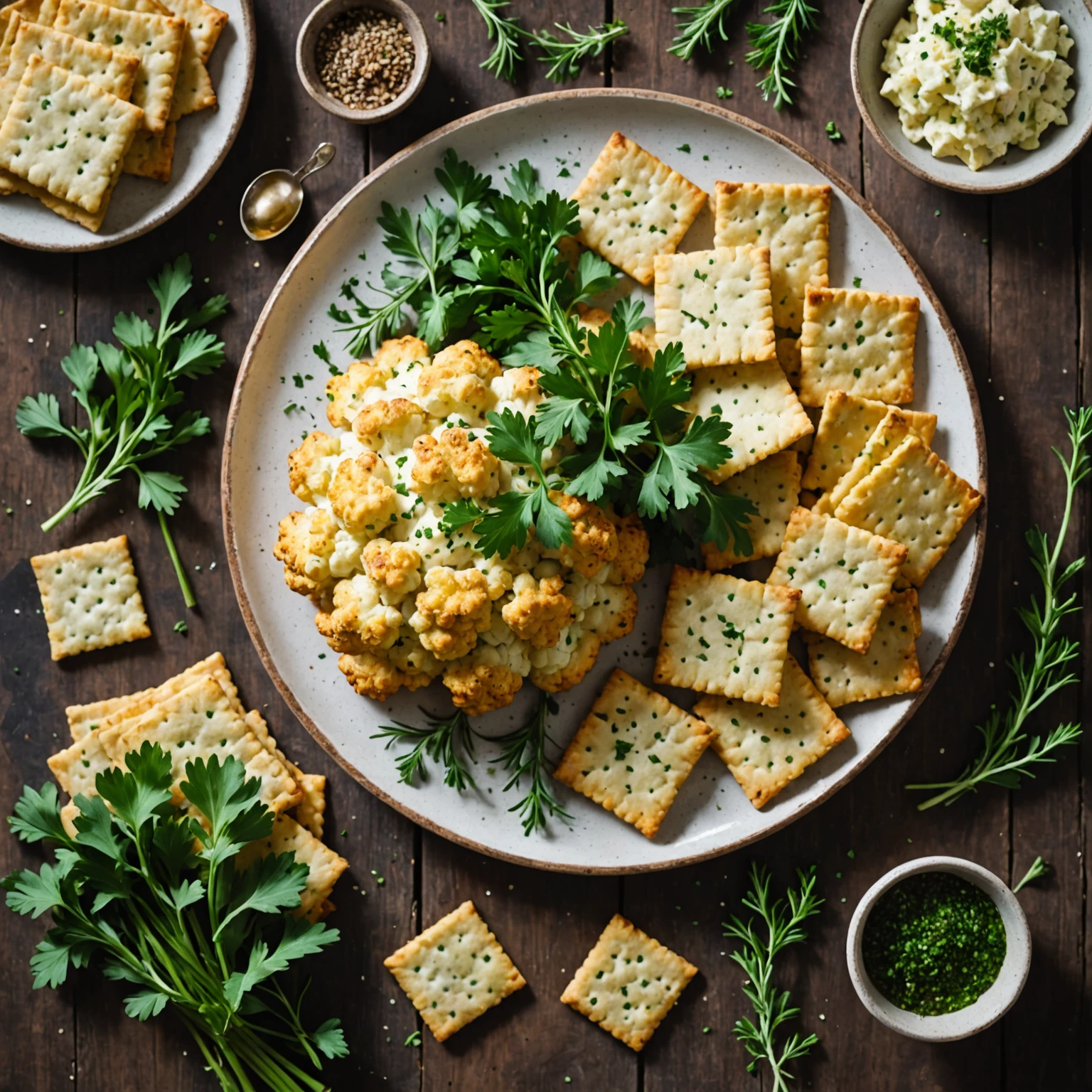 Gluten-Free Cauliflower and Herb Crackers