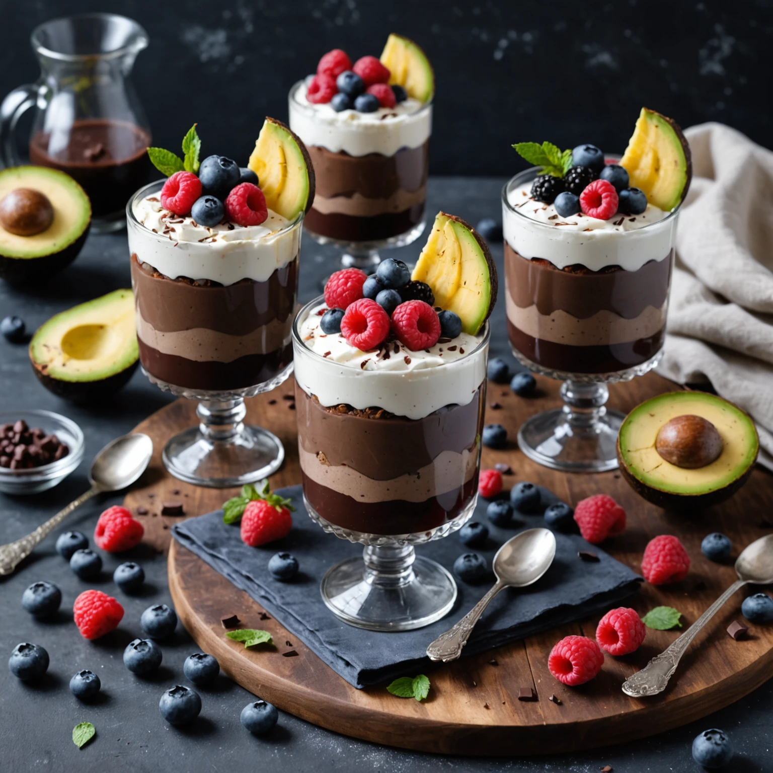 Gluten-Free Chocolate Avocado Pudding Parfaits