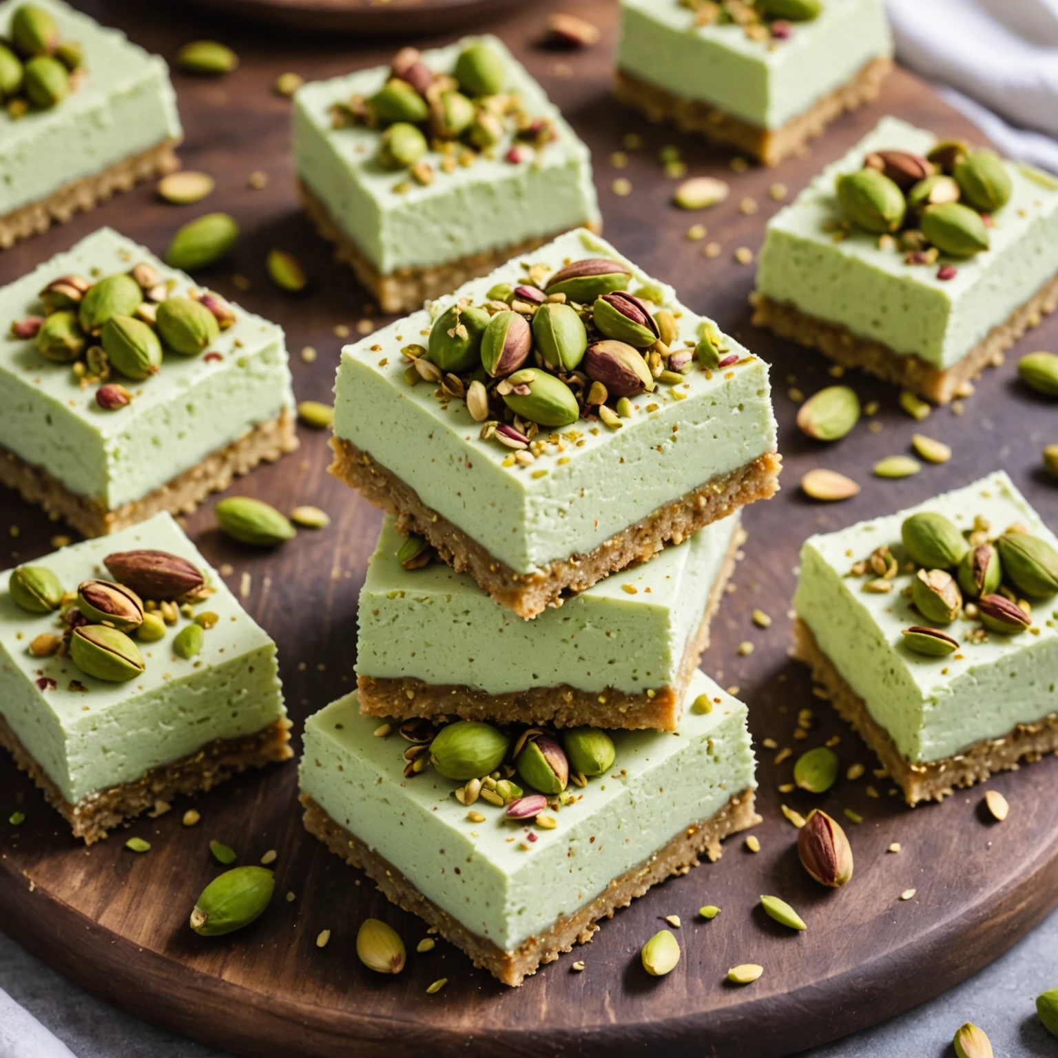 Gluten-Free Pistachio Rosewater Cheesecake Bars