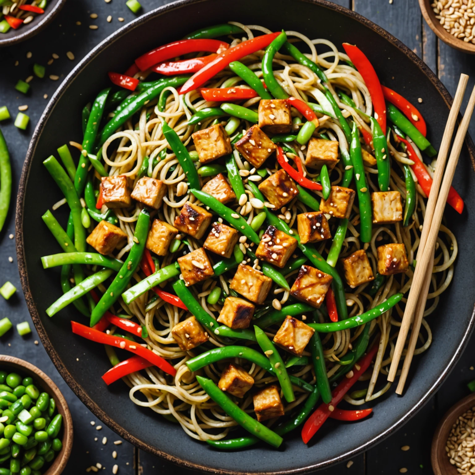 Gluten-Free Zucchini Noodle Stir-Fry with Tofu and Sesame