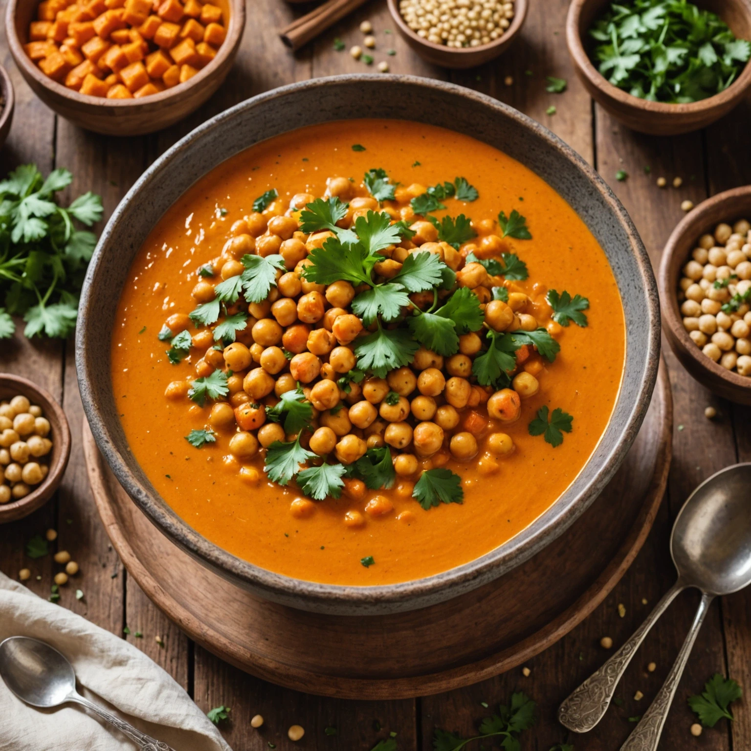 Gluten-Free Moroccan Spiced Carrot and Chickpea Soup