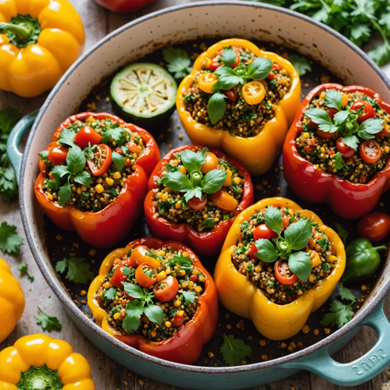 Gluten-Free Savory Quinoa and Vegetable Stuffed Peppers