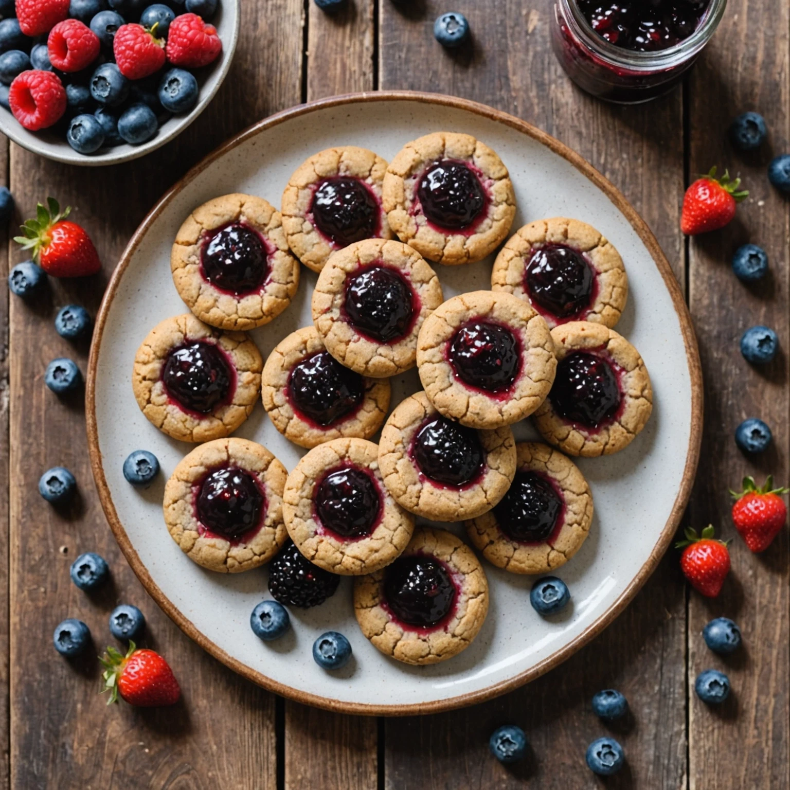 Gluten-Free Berry Chia Jam Thumbprint Cookies