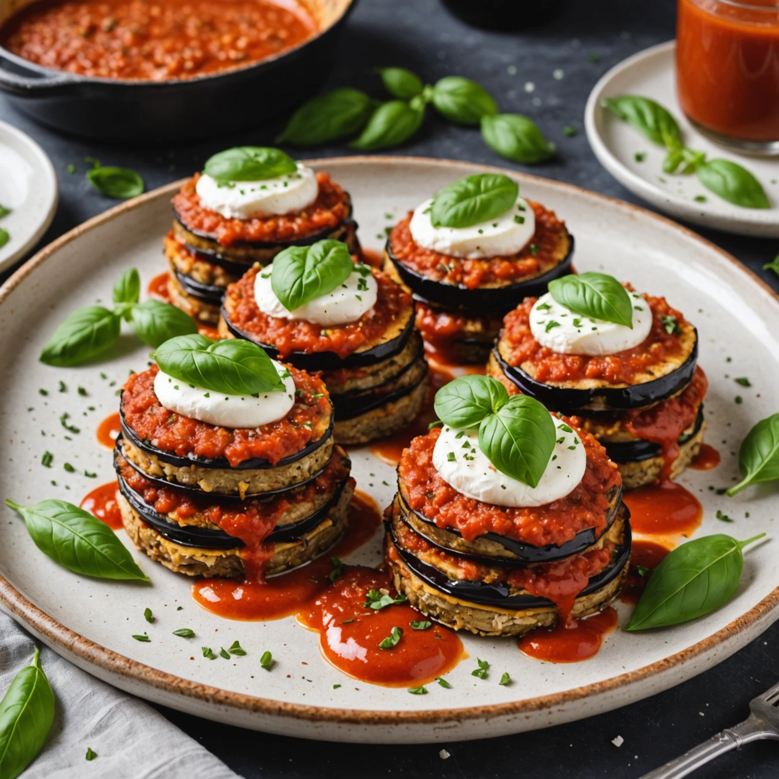 Gluten-Free Baked Eggplant Parmesan Stacks