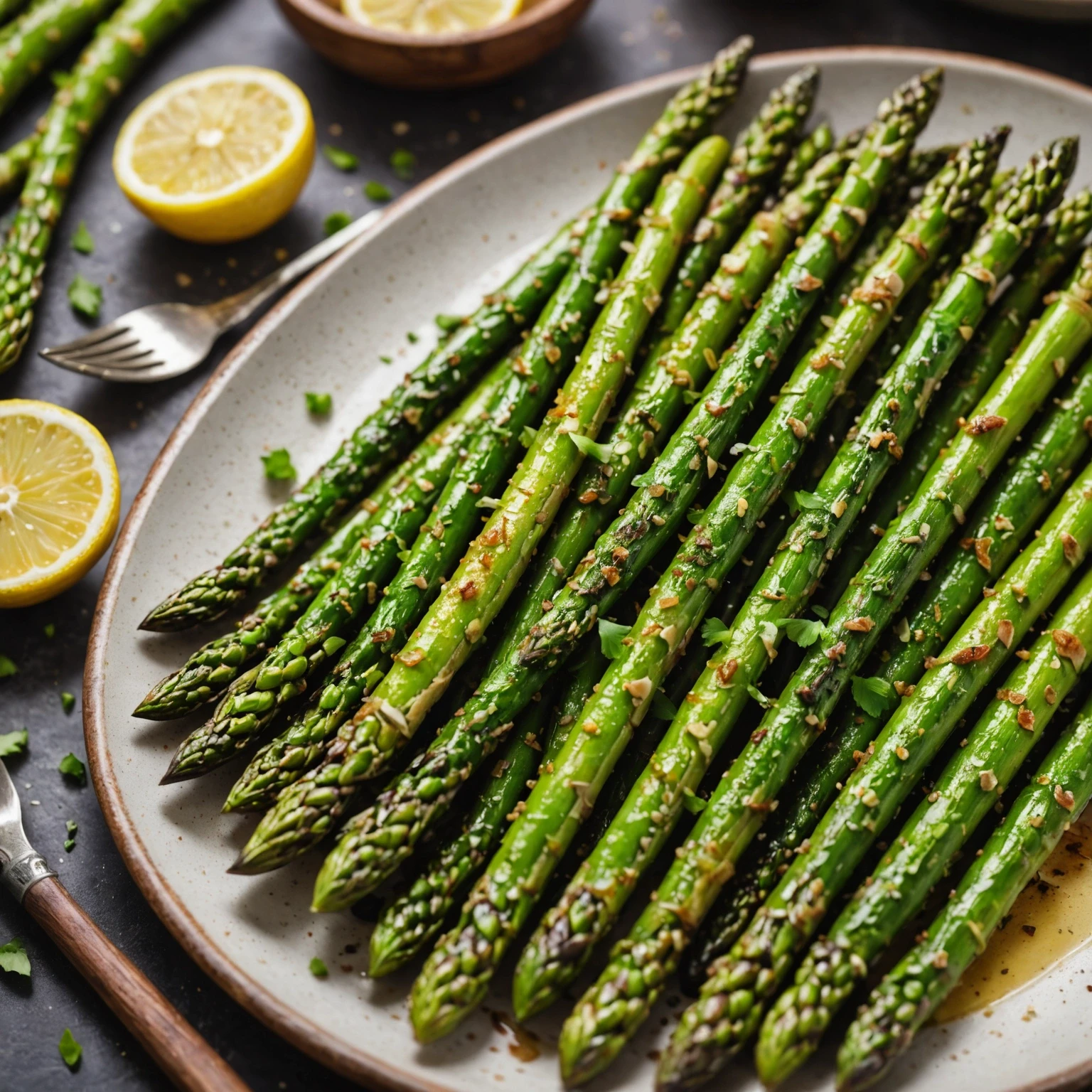 Gluten-Free Quick & Easy Lemon Garlic Roasted Asparagus