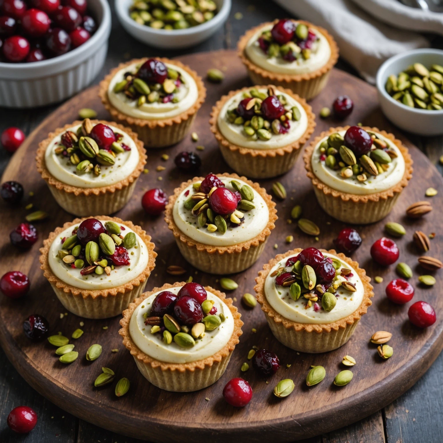 Gluten-Free Cranberry Pistachio Cheesecake Cups
