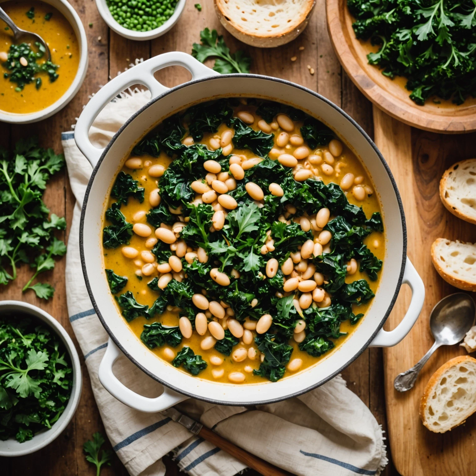Gluten-Free One-Pot Creamy Tuscan White Bean and Kale Stew