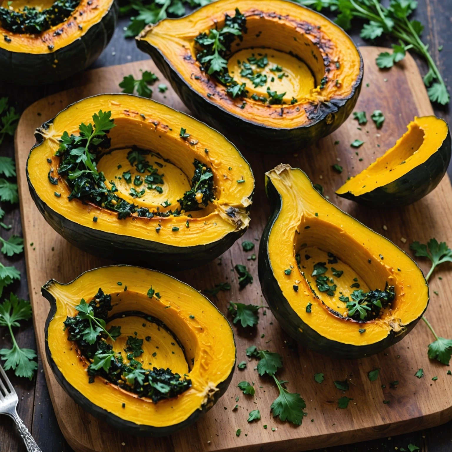 Gluten-Free Roasted Acorn Squash Steaks with Herb Garlic Butter