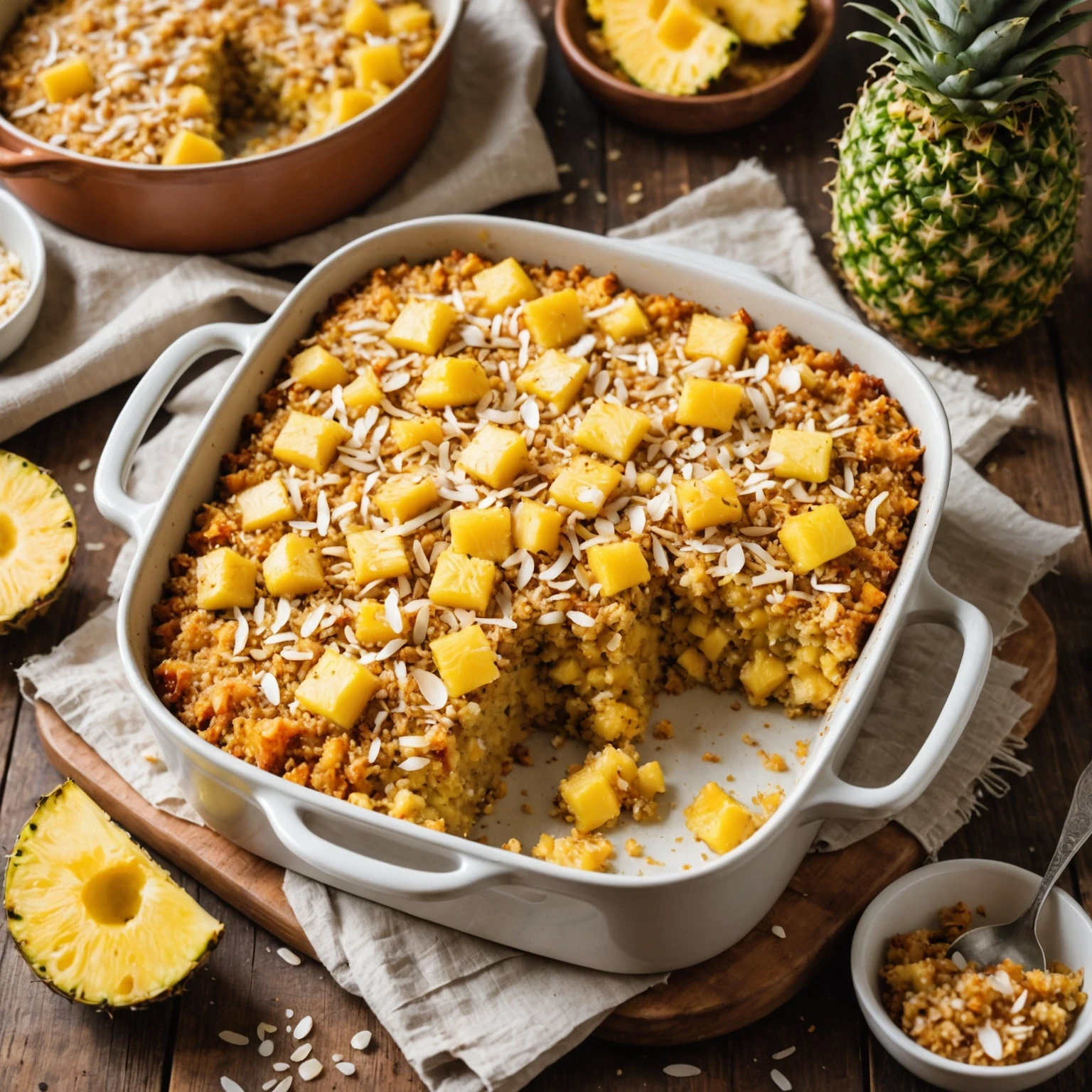 Gluten-Free Pineapple Coconut Breakfast Quinoa Bake