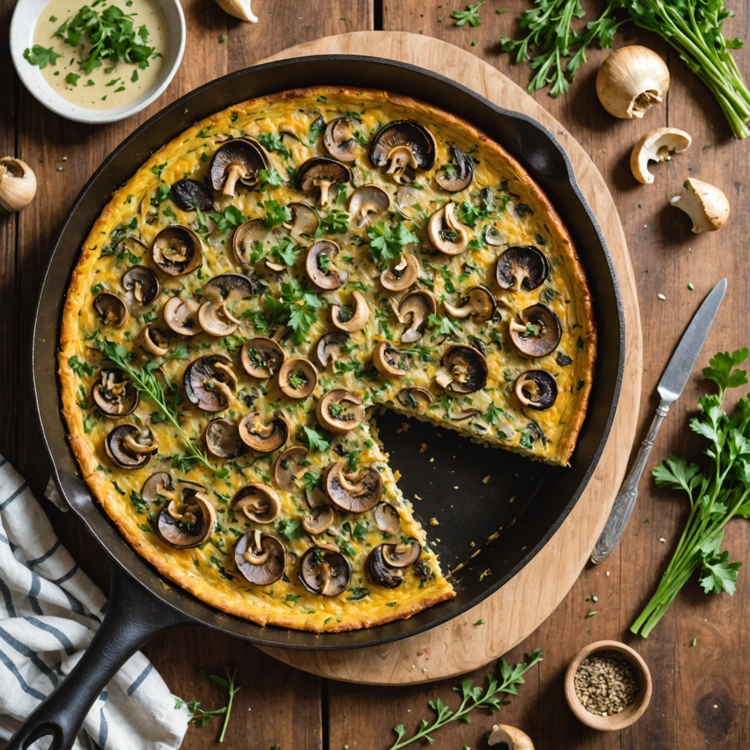 Gluten-Free Quick & Easy Wild Mushroom and Herb Frittata