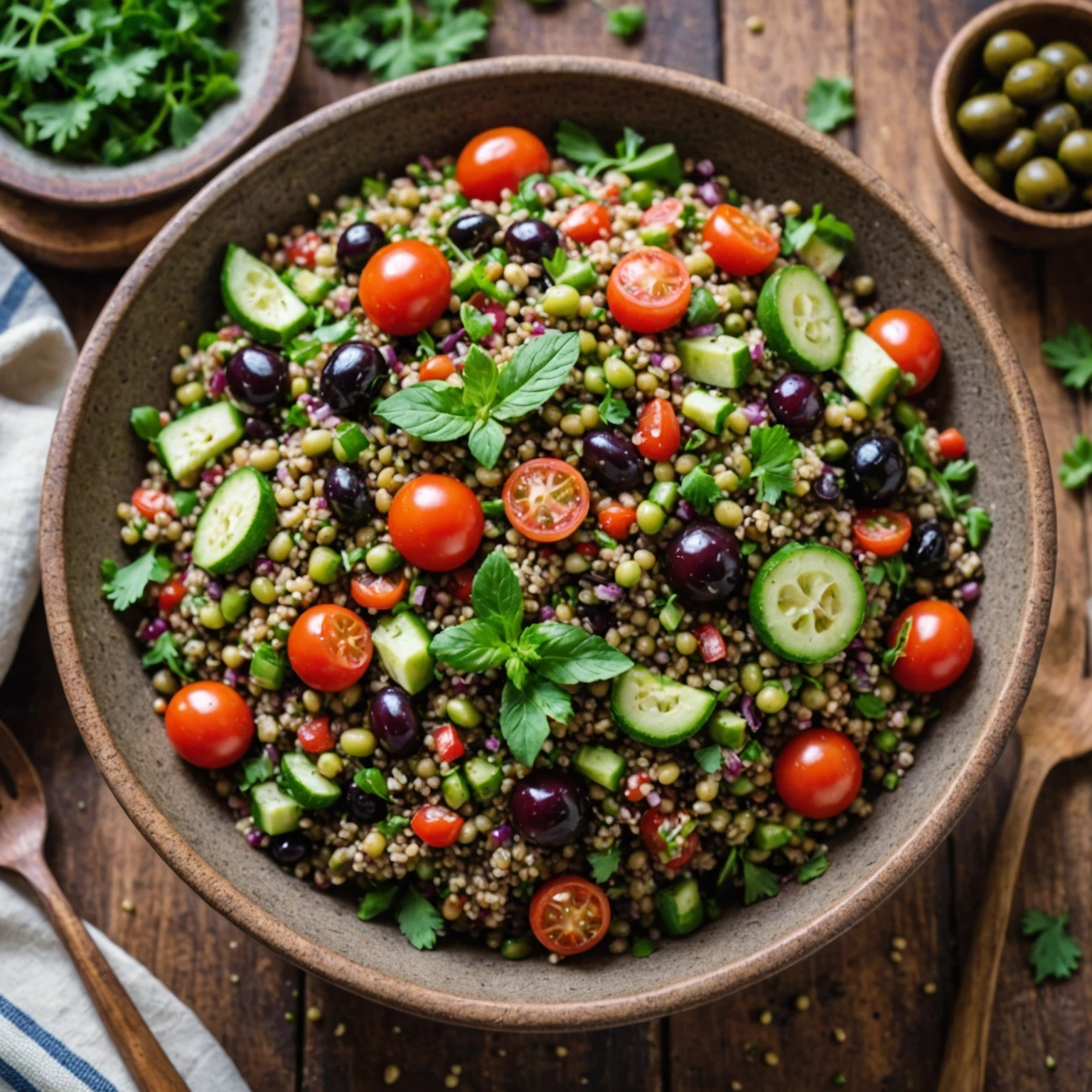 Gluten-Free Quick & Easy Lentil and Quinoa Salad with Citrus Vinaigrette
