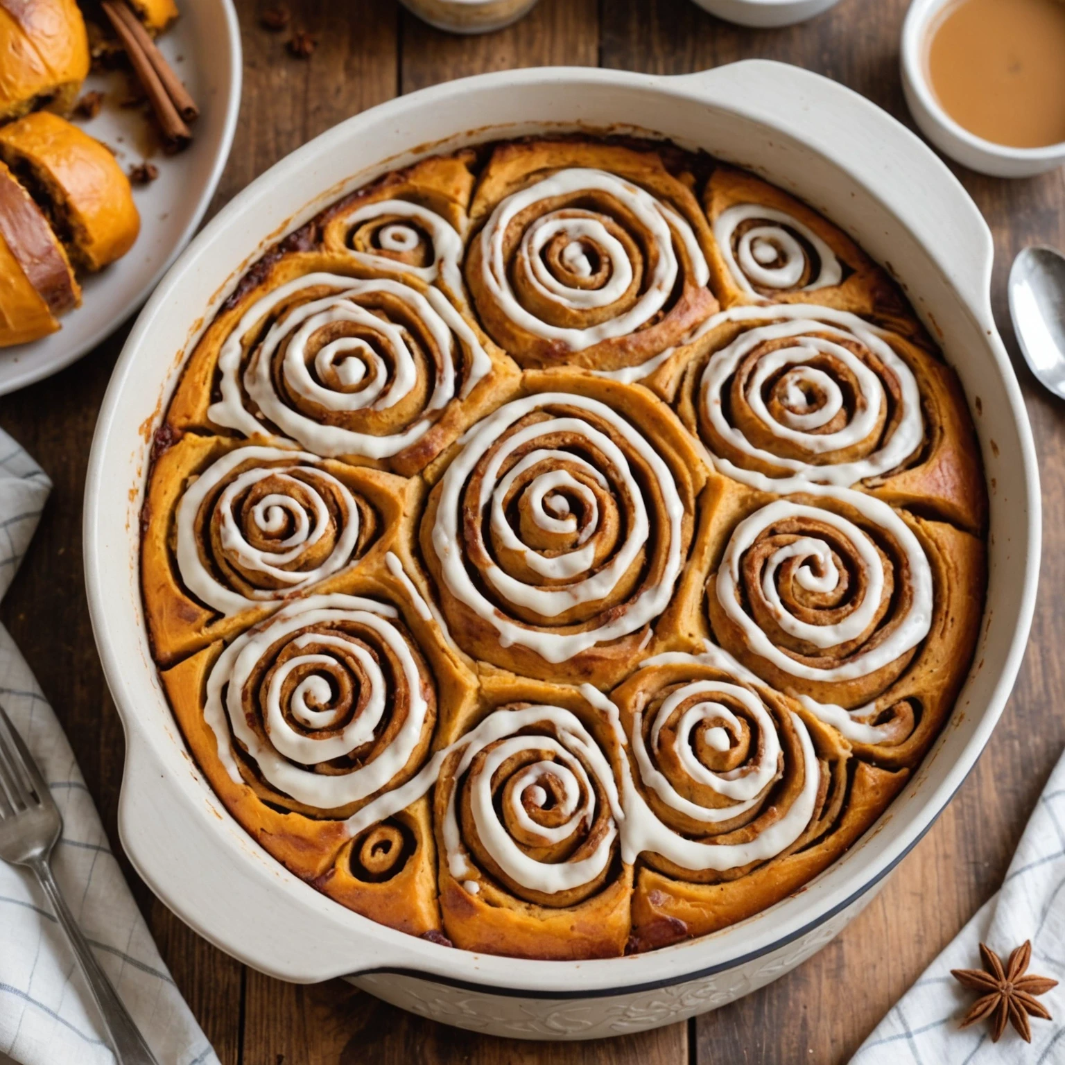 Gluten-Free Holiday Spiced Sweet Potato Cinnamon Roll Casserole