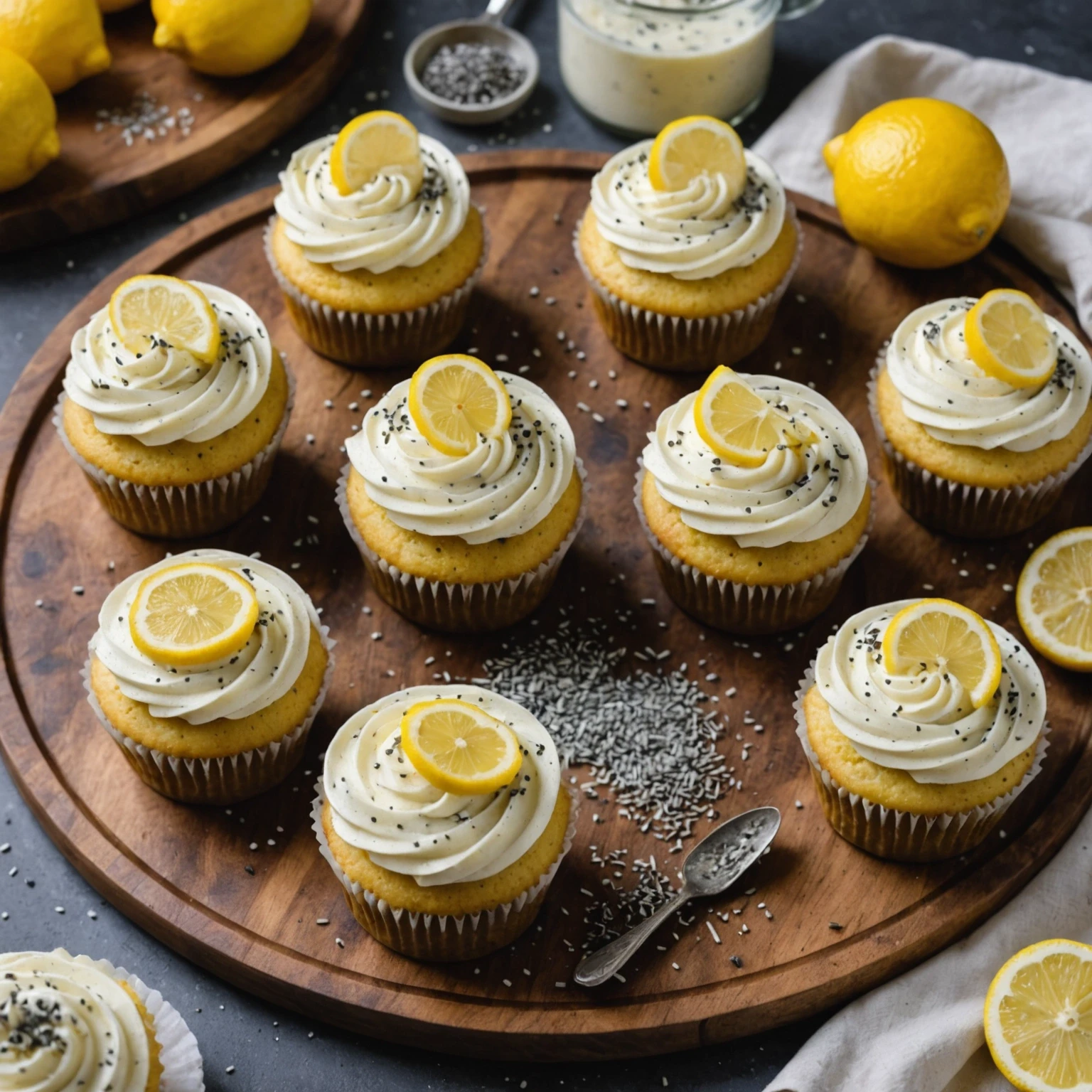 Gluten-Free Lemon Poppy Seed Cupcakes with Dairy-Free Frosting