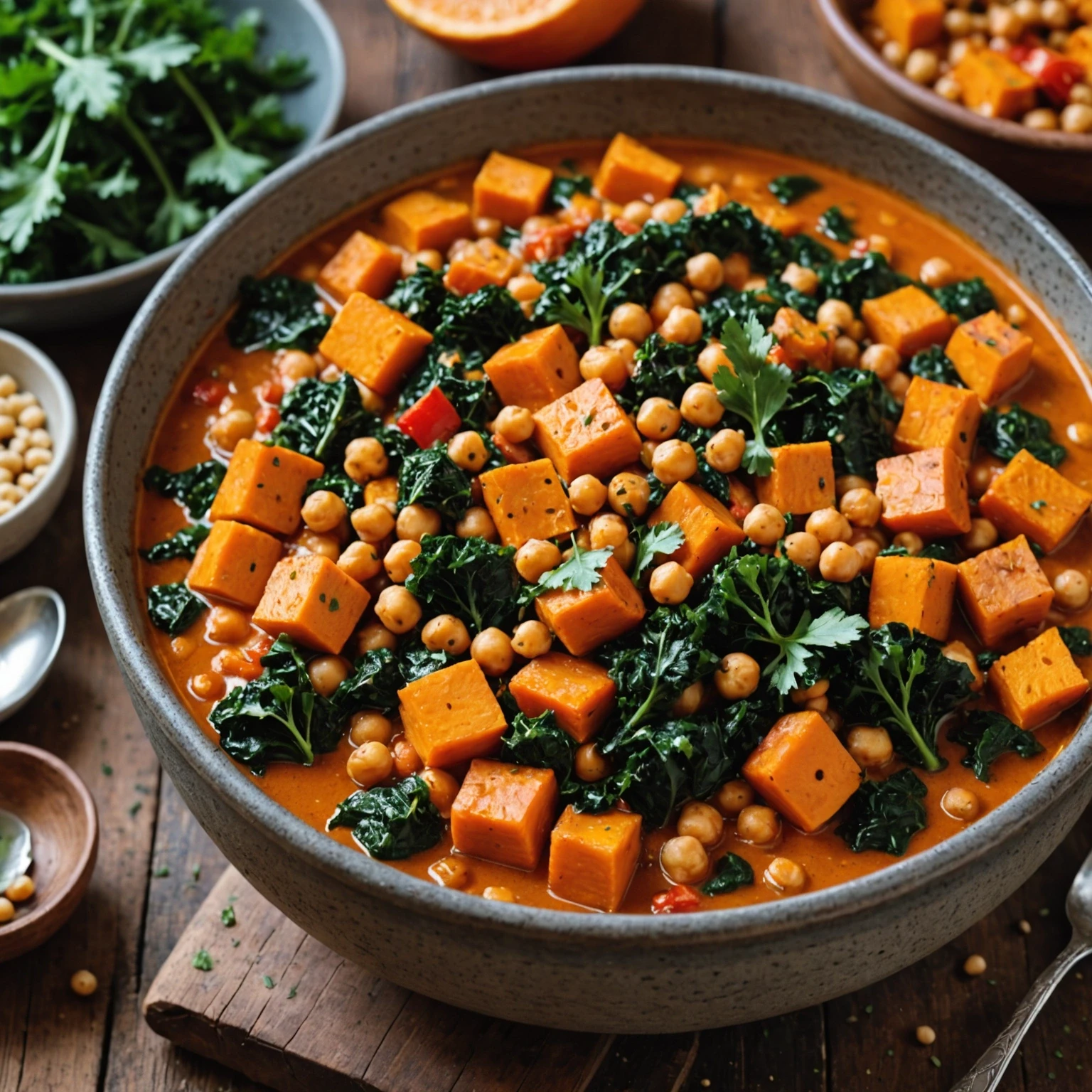 Gluten-Free Sweet Potato and Chickpea Stew with Harissa