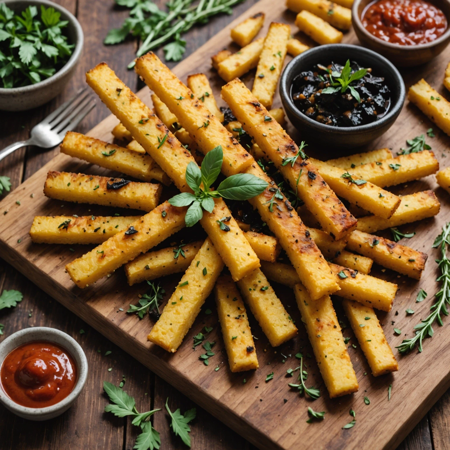 Gluten-Free Savory Black Garlic and Herb Polenta Fries