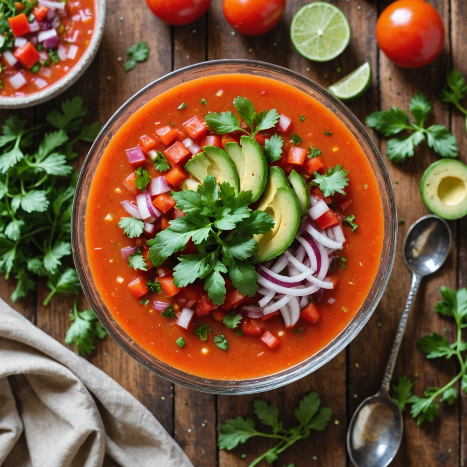Gluten-Free Garden Gazpacho with Fresh Herbs and Avocado