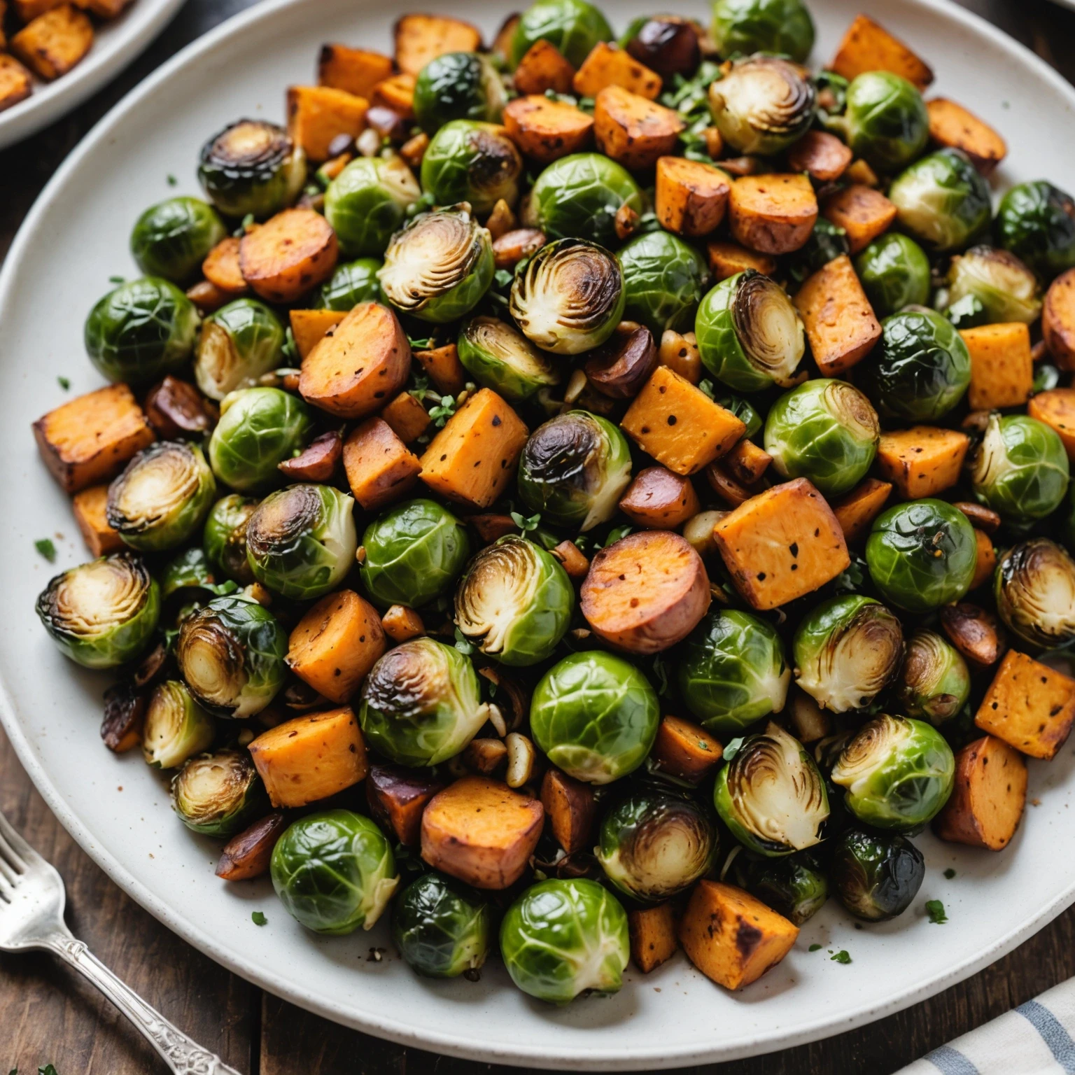 Gluten-Free Whole30 Roasted Brussels Sprouts and Sweet Potato Hash
