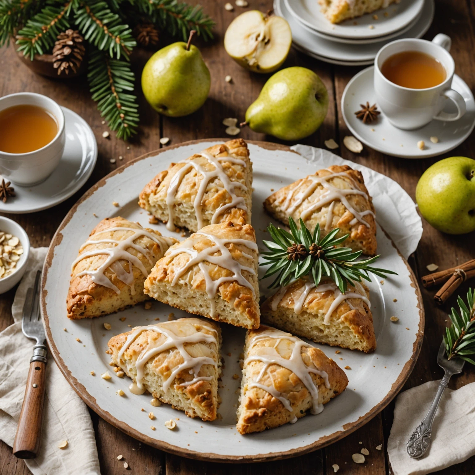 Gluten-Free Pear and Ginger Scones with Cardamom Glaze