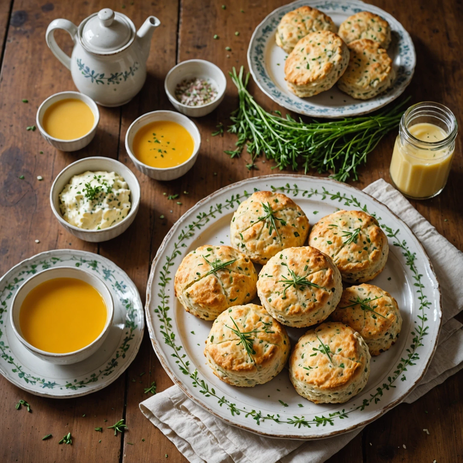 Gluten-Free Savory Herb and Cheese Scones with Chive Butter