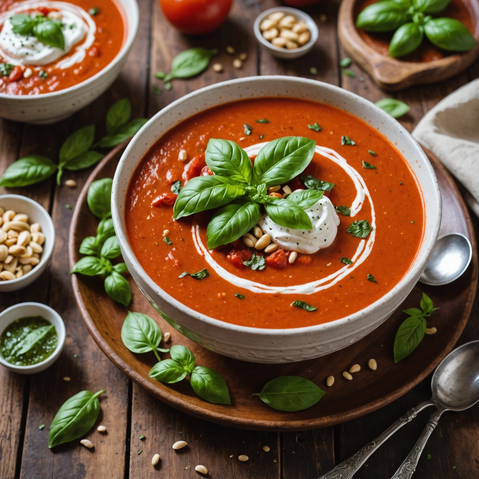Gluten-Free Roasted Tomato and Basil Soup with Cashew Cream