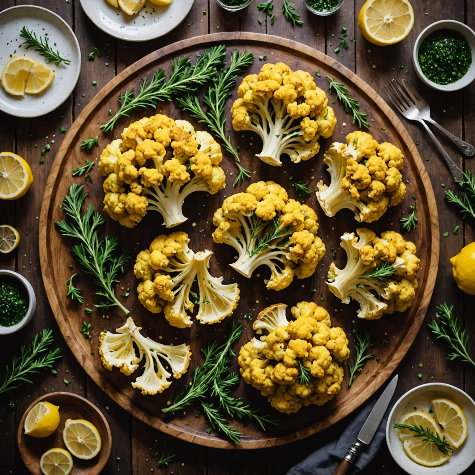 Gluten-Free Holiday Whole30 Roasted Garlic and Herb Cauliflower Steak