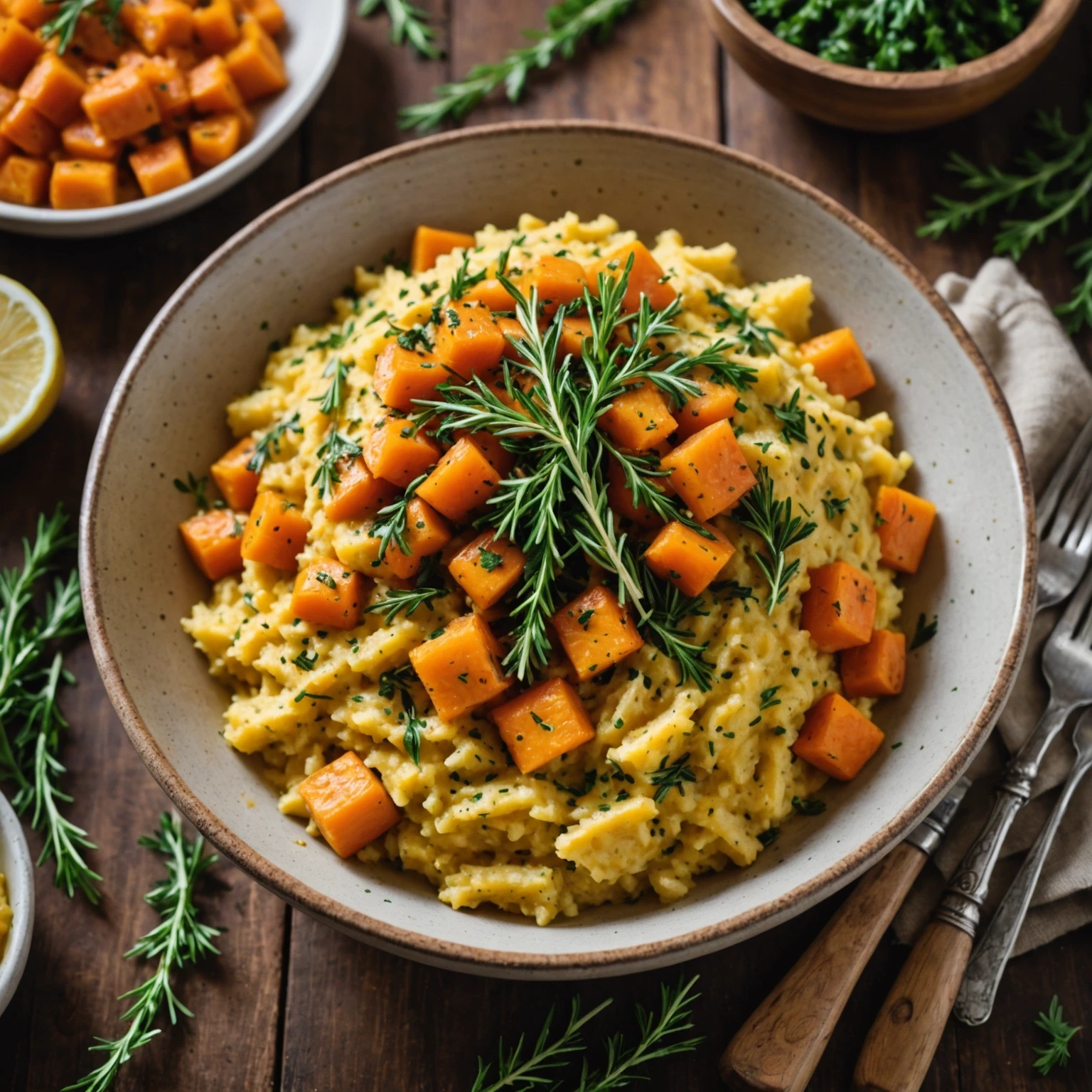 Gluten-Free Paleo Roasted Carrot and Parsnip Mash with Herb Drizzle