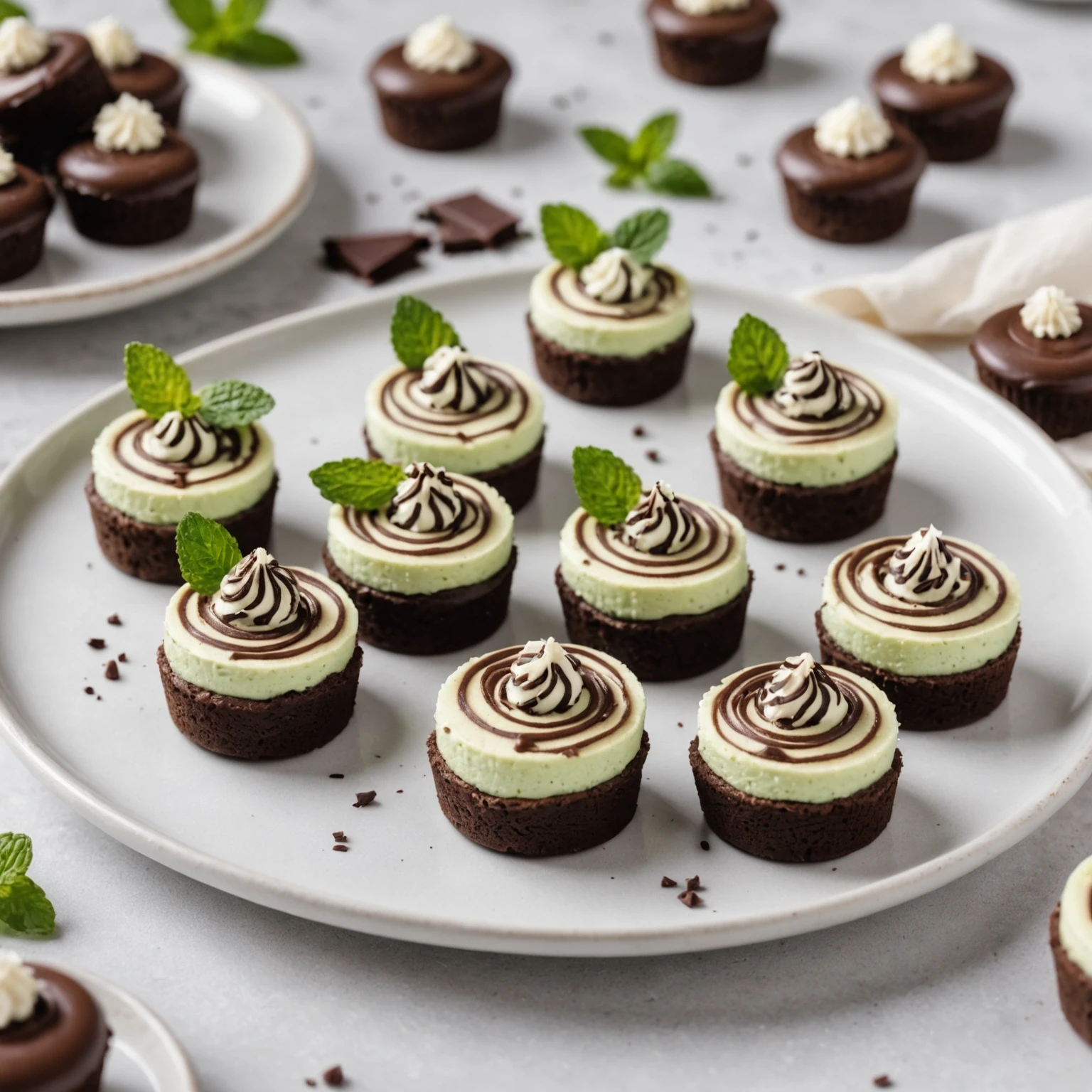 Gluten-Free Chocolate Mint Cheesecake Bites