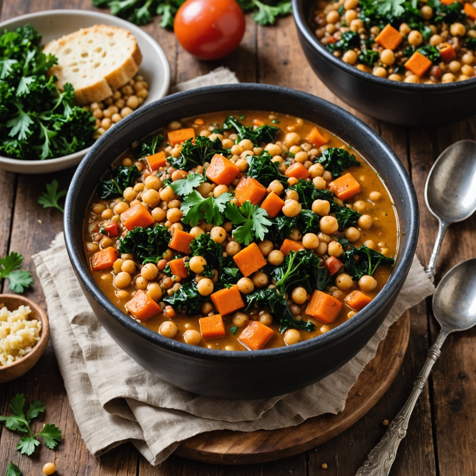 Gluten-Free Hearty Chickpea and Lentil Stew with Root Vegetables