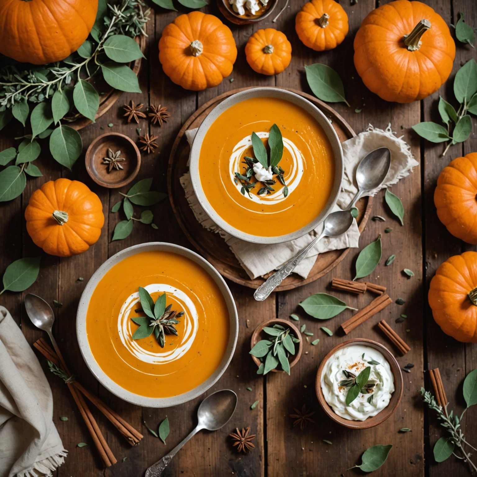 Gluten-Free Paleo Pumpkin and Sage Soup with Coconut Cream