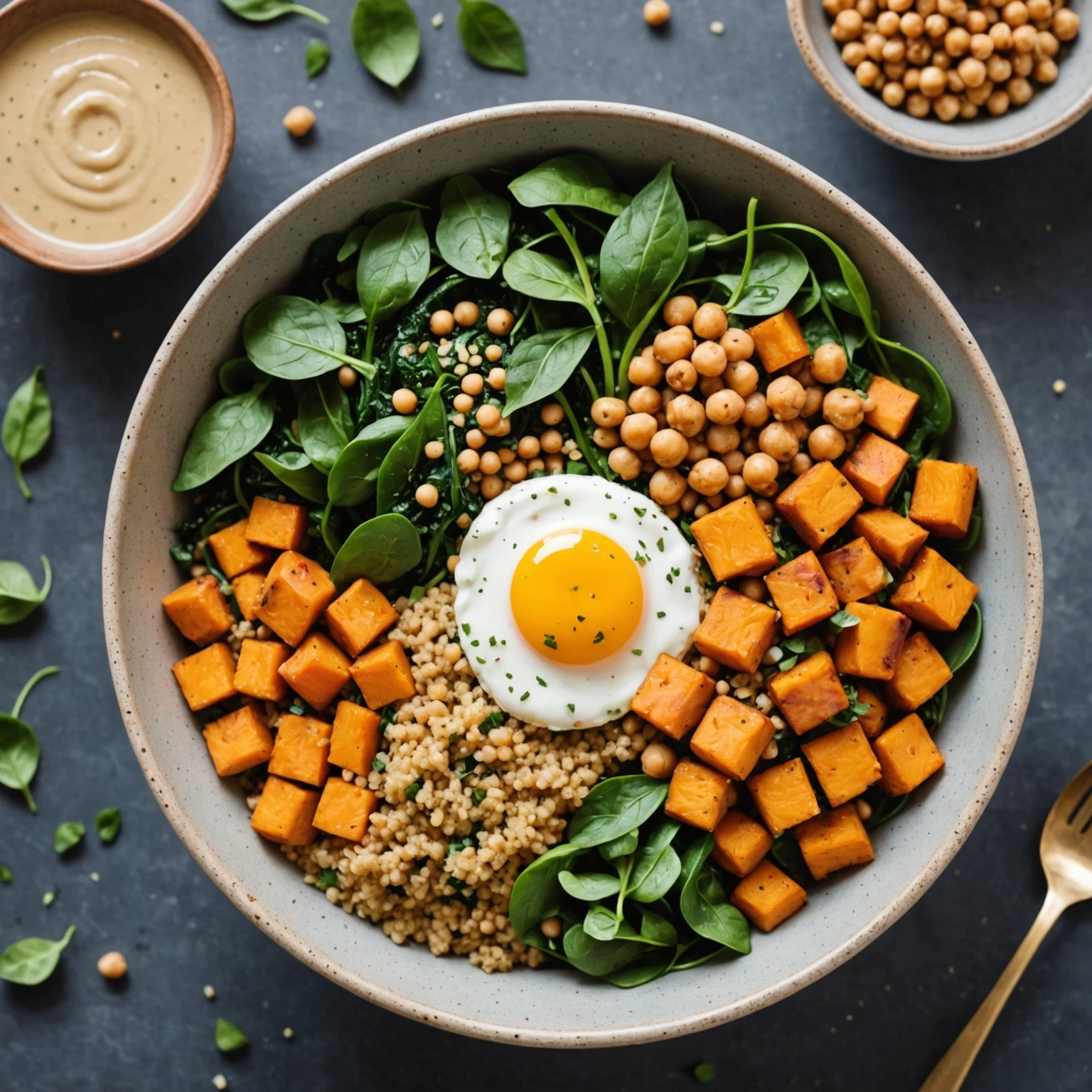Gluten-Free Quinoa and Sweet Potato Breakfast Bowl with Tahini Dressing