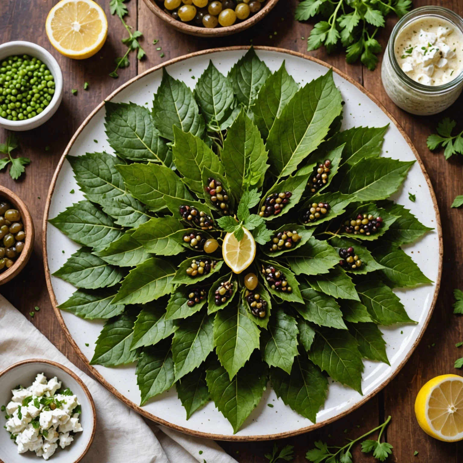 Gluten-Free Mediterranean Lentil and Feta Stuffed Grape Leaves