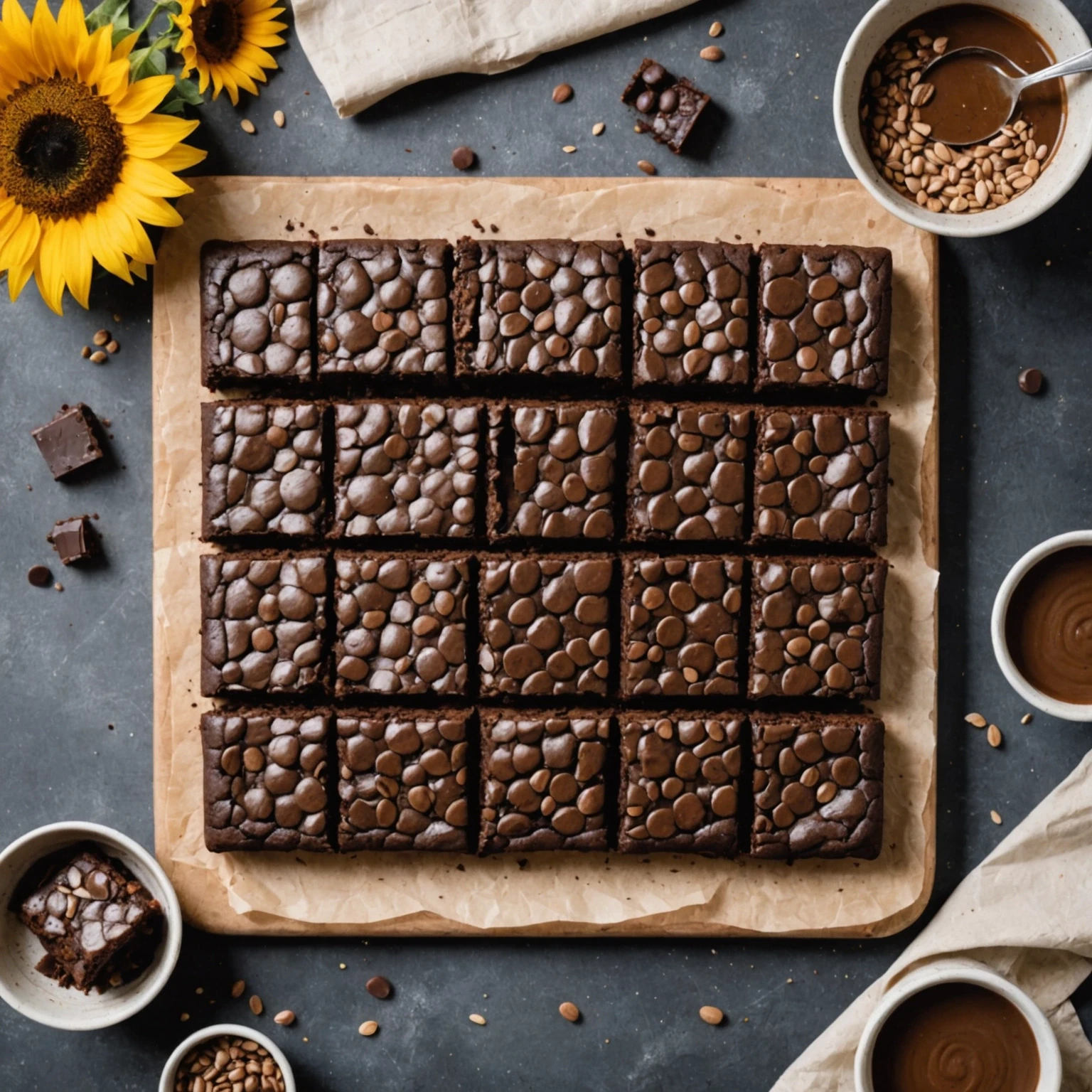 Gluten-Free Brownies with Sunflower Seed Butter and Dark Chocolate