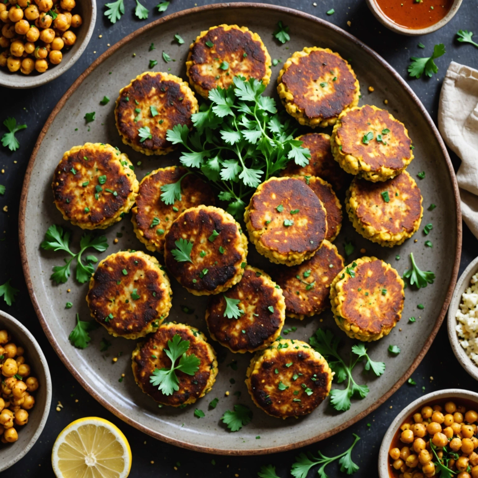 Gluten-Free Savory Chickpea and Cauliflower Patties with Moroccan Spices