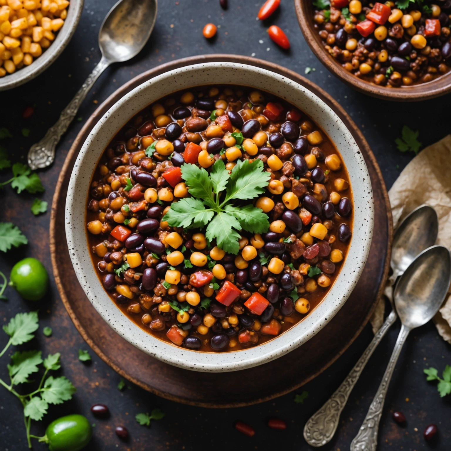 Gluten-Free Vegan Three-Bean Chili with Smoky Chipotle
