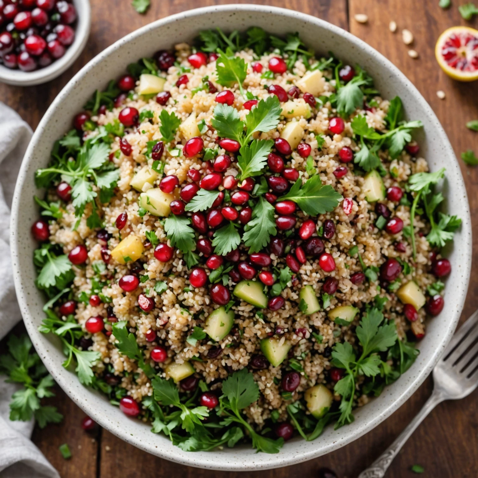 Gluten-Free Festive Cranberry Pomegranate Quinoa Salad