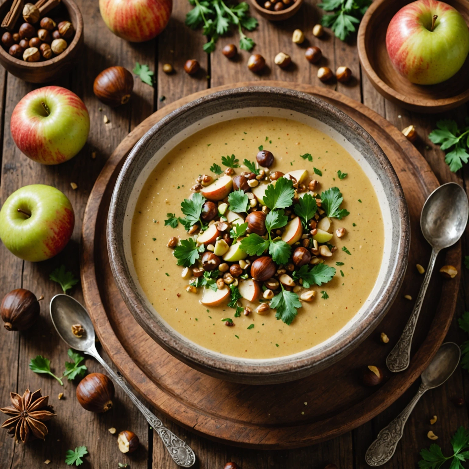 Gluten-Free Family-Friendly Rustic Apple and Chestnut Soup