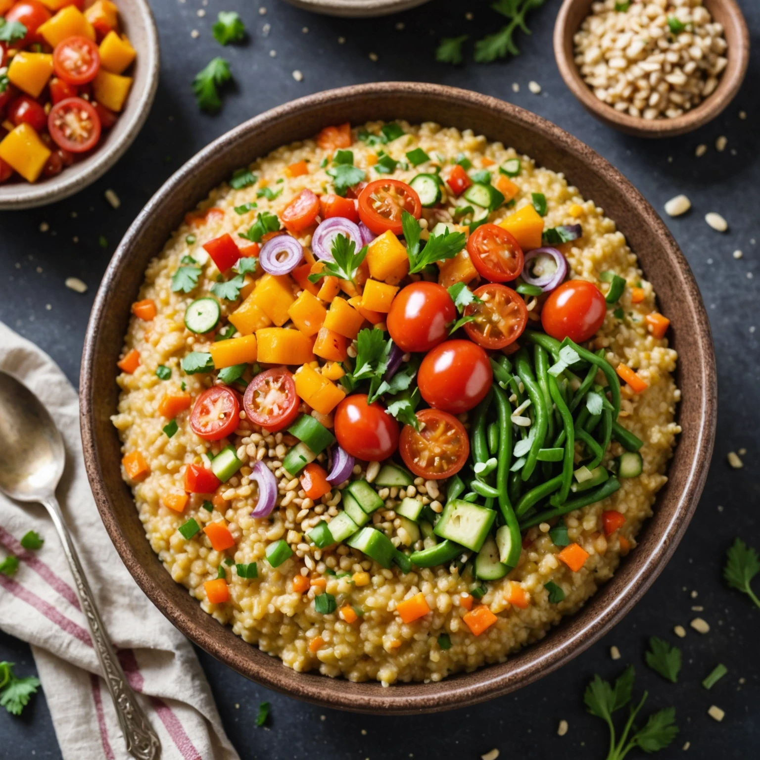 Gluten-Free Savory Millet and Roasted Vegetable Breakfast Porridge