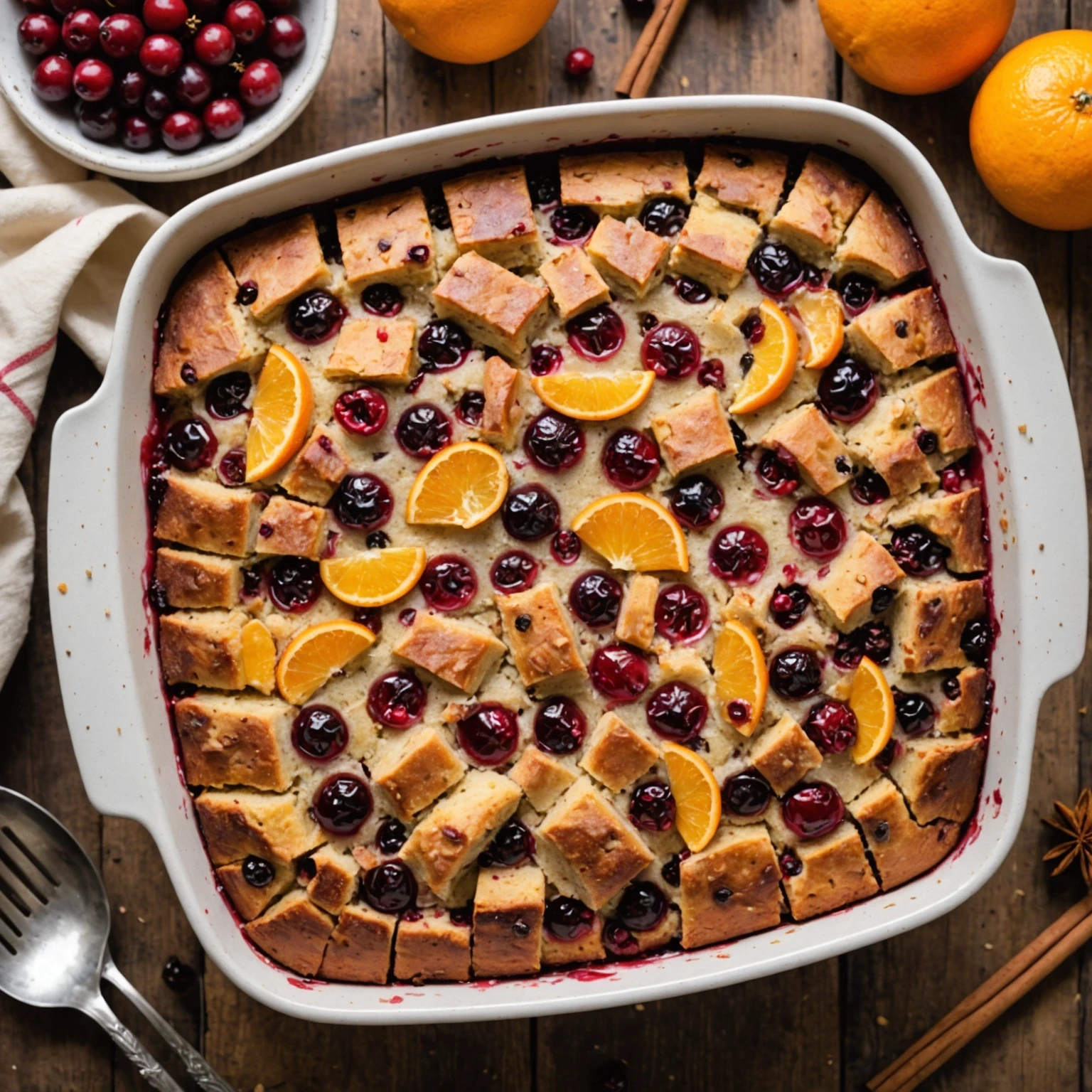 Gluten-Free Dairy-Free Cranberry Orange Bread Pudding