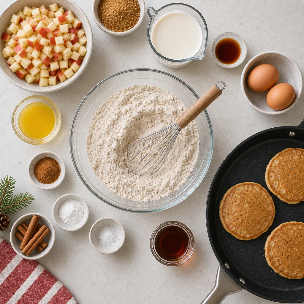 Measured gluten-free ingredients for FreeFlourish cinnamon apple pancakes