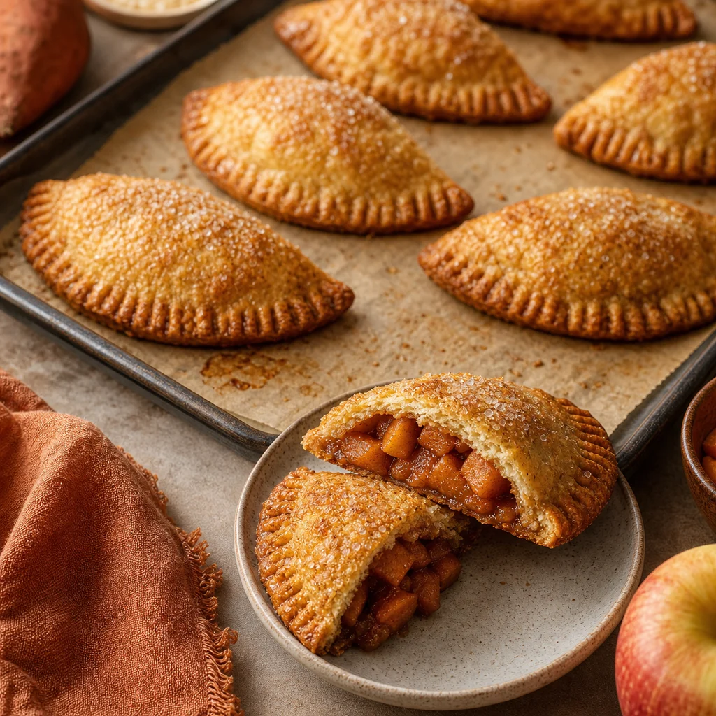 FreeFlourish spiced apple and sweet potato hand pies finished dish