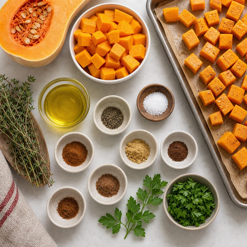 FreeFlourish gluten-free holiday spiced roast butternut squash ingredients