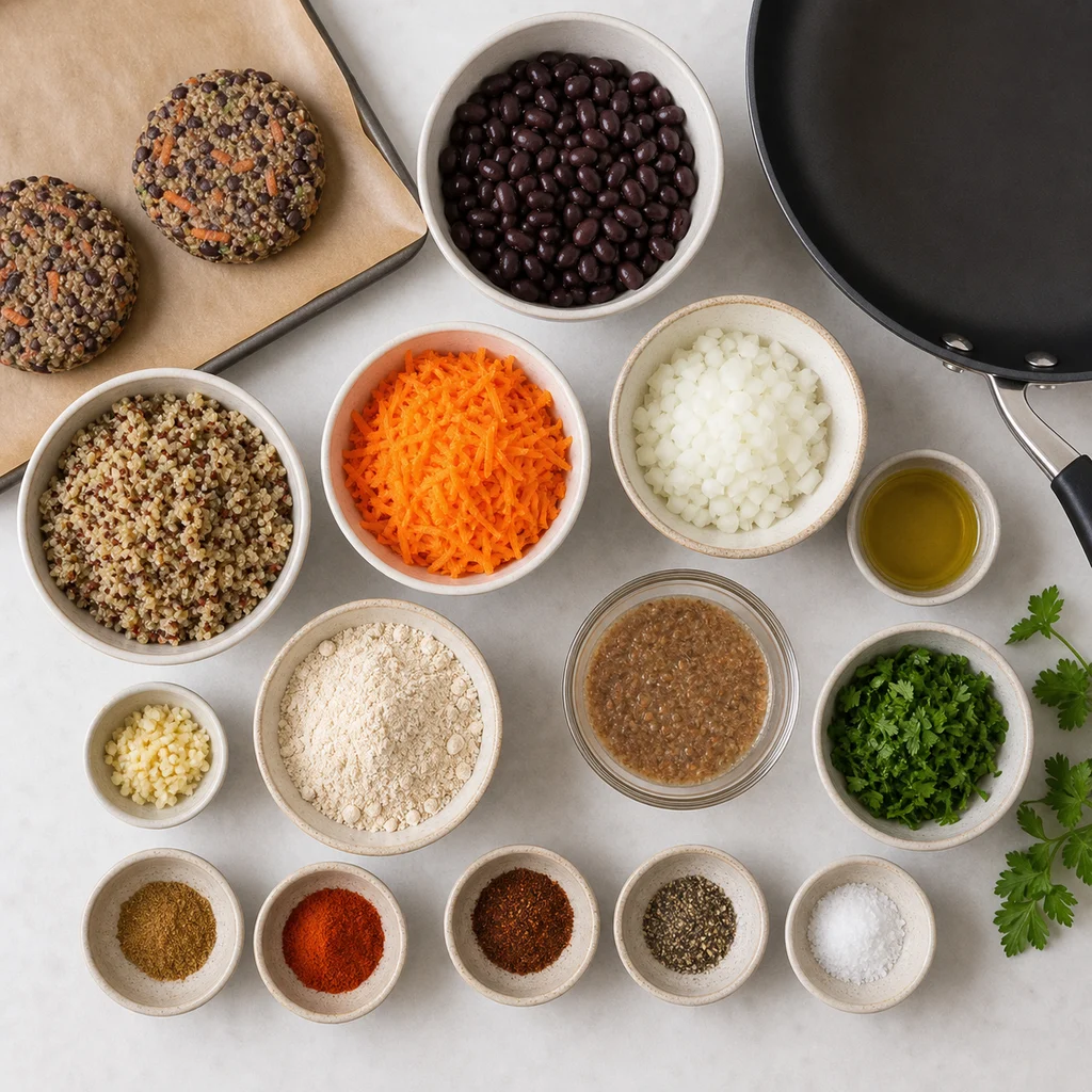 FreeFlourish gluten-free black bean and quinoa patties ingredients