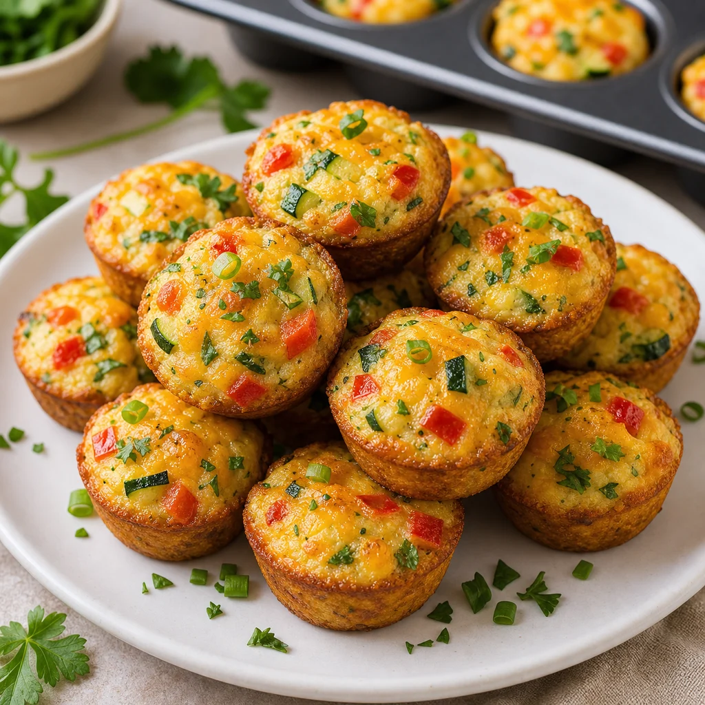 FreeFlourish mini savory cheese and veggie muffins finished dish
