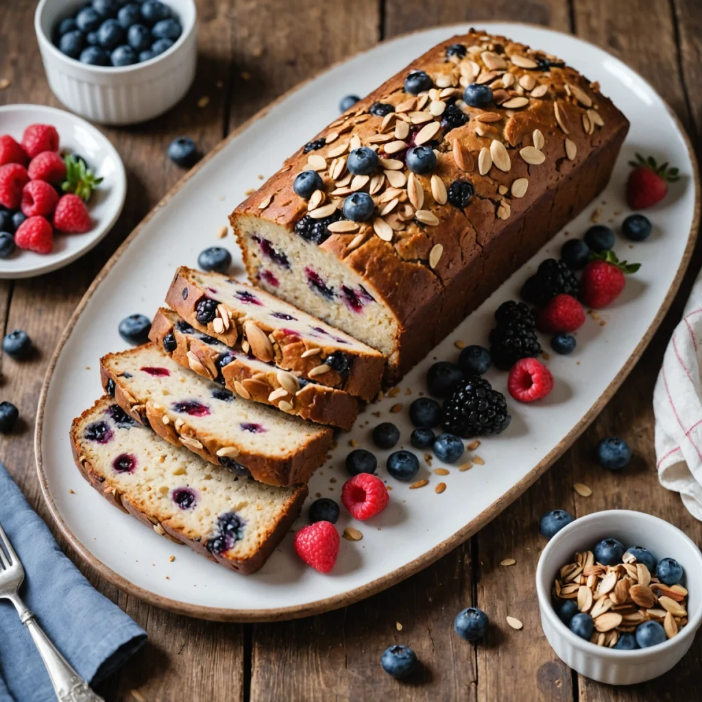 FreeFlourish gluten-free berry almond breakfast loaf ingredients