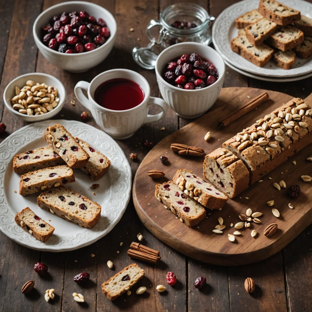 FreeFlourish Gluten-Free Holiday Spiced Cranberry and Hazelnut Biscotti finished dish
