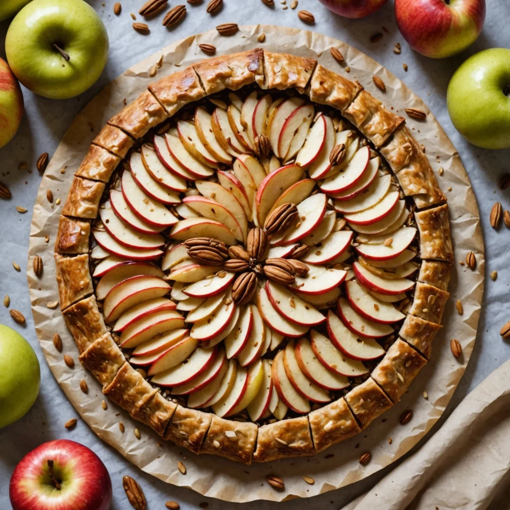 FreeFlourish Gluten-Free Spiced Apple and Pear Galette with Cardamom Honey Glaze finished dish