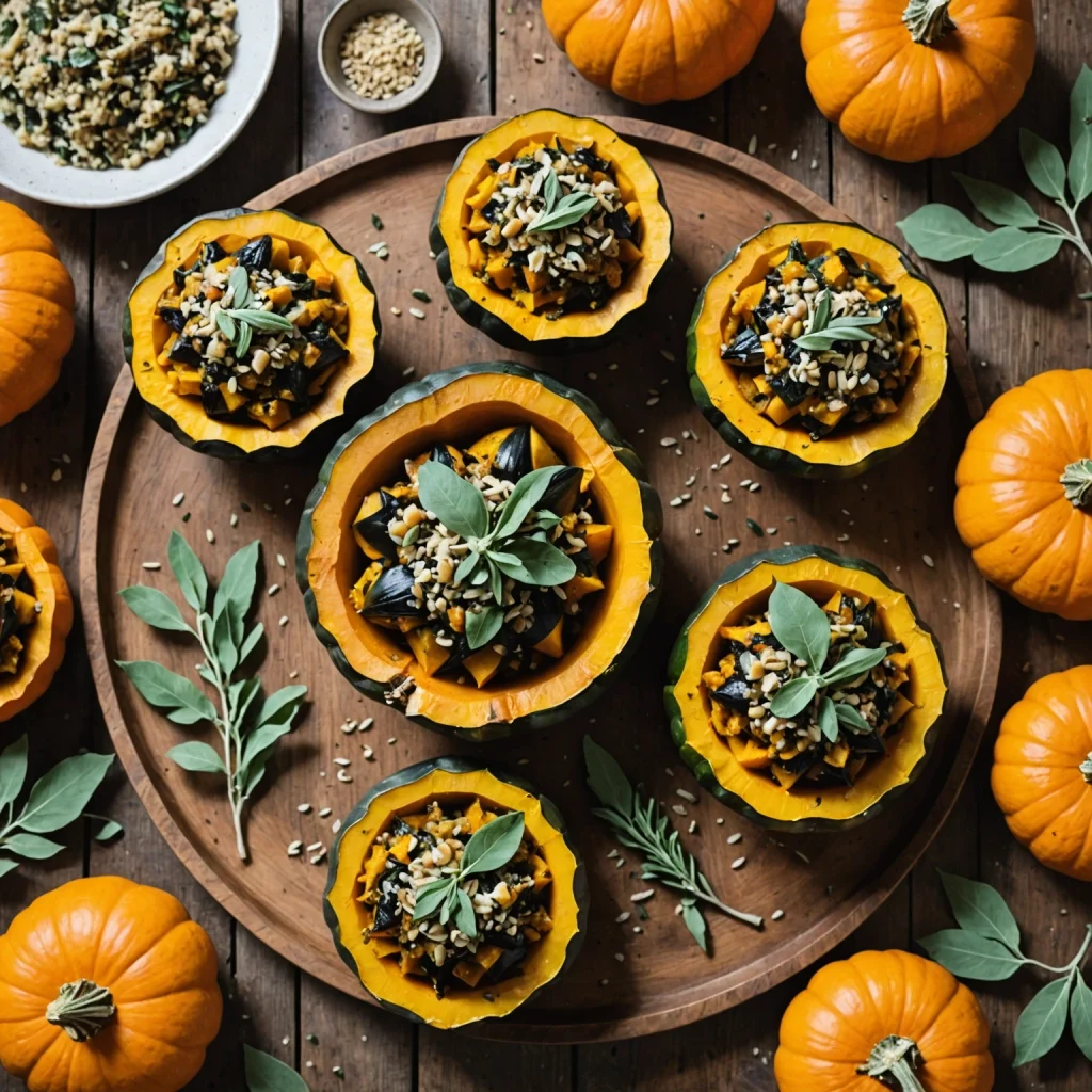 FreeFlourish Gluten-Free Pumpkin and Sage Stuffed Acorn Squash with Cranberry Glaze ingredients